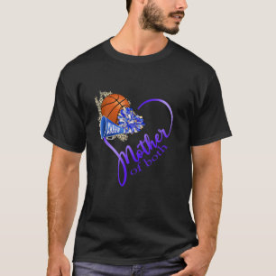 T-shirt Maman Des Deux Mères De Basket-Ball Cheer Maman Fe