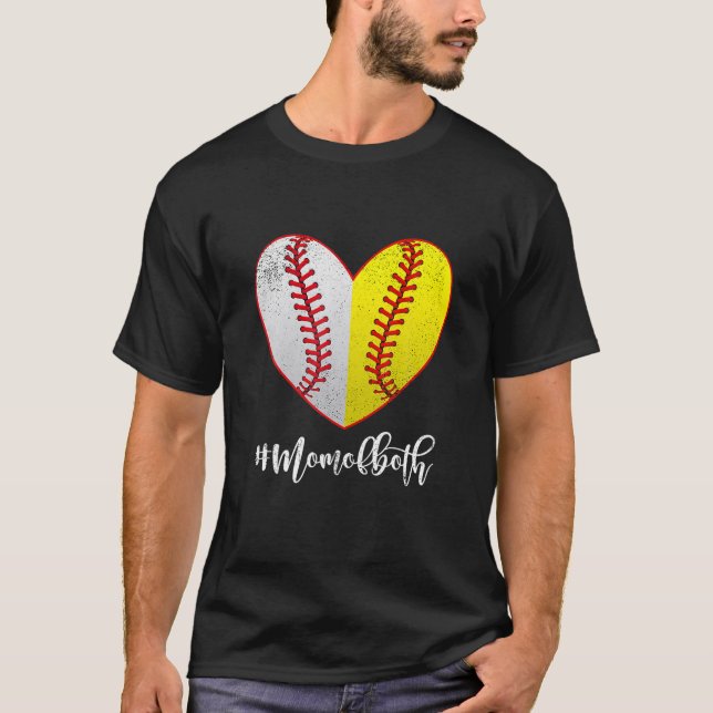 T-shirt Maman Des Deux Softball (Devant)