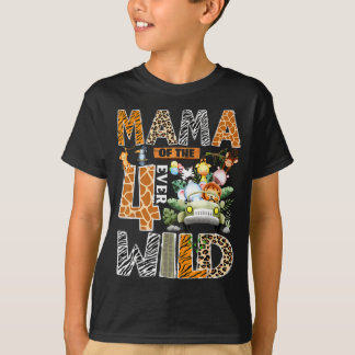 T-shirt Maman des quatre safari sauvage jungle 4ème annive