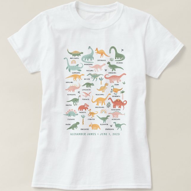 T-shirt Maman Dinosaure en Route (Dinosaur Theme Mommy To Be T-Shirt by Painted Paperie
)