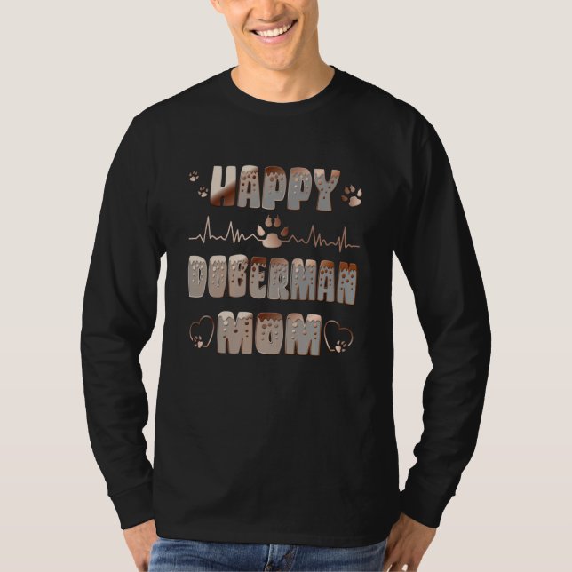 T-shirt Maman Dobermann heureuse (Devant)
