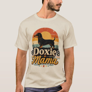 T-shirt Maman Doxie Vintage Crépuscule Rétro Chien Dachshu