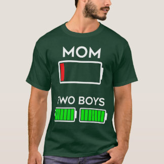 T-shirt Maman drôle de deux garçons batterie faible design