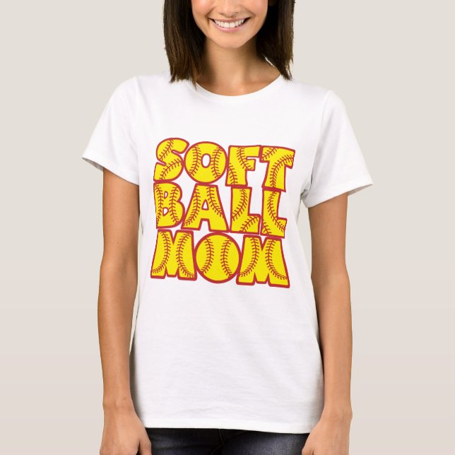 T-shirt Maman du base-ball, red&yellow (Devant)