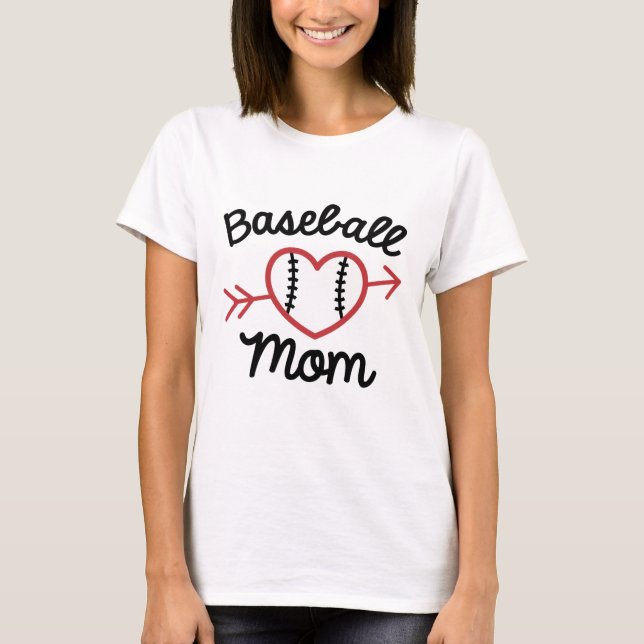 T-shirt Maman du baseball (Devant)