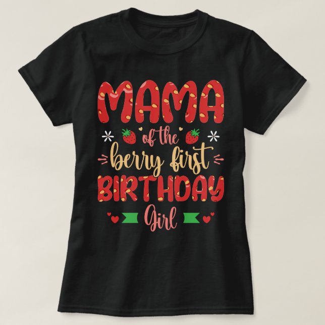 T-shirt Maman Du Berry Premier Anniversaire Fille Mère Amu (Design devant)
