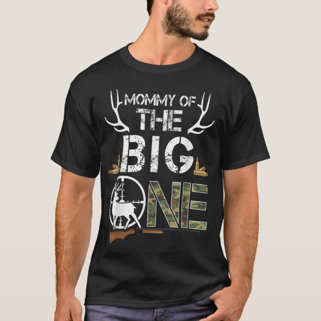 T-shirt Maman Du Big One Anniversaire Boy Deer Hunter (Devant)