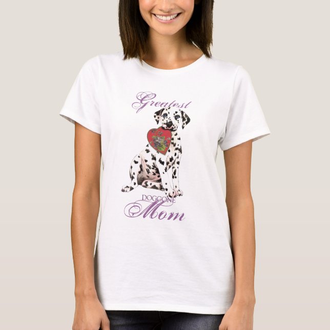 T-shirt Maman du coeur dalmate (Devant)