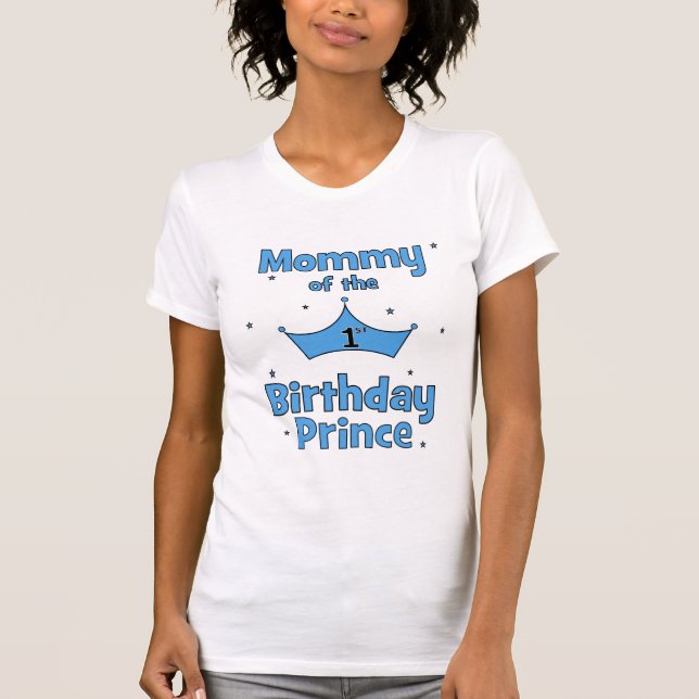 T-shirt Maman du ęr prince d'anniversaire ! (Devant)