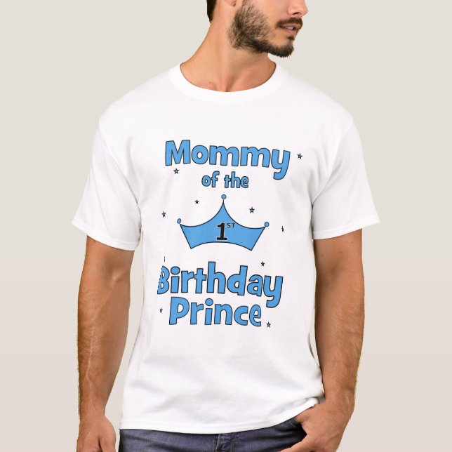 T-shirt Maman du ęr prince d'anniversaire ! (Devant)