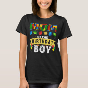 T-shirt Maman du garçon d'anniversaire Bâtiments Blocs Maî