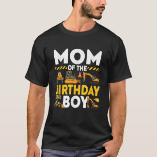 T-shirt Maman du garçon d'anniversaire Construction Famill
