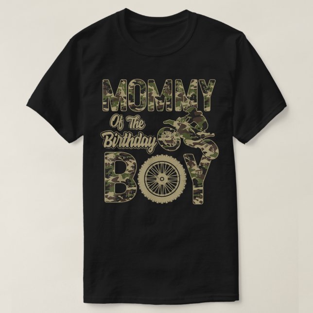 T-shirt Maman du garçon d'anniversaire Moto tout-terrain 4 (Design devant)
