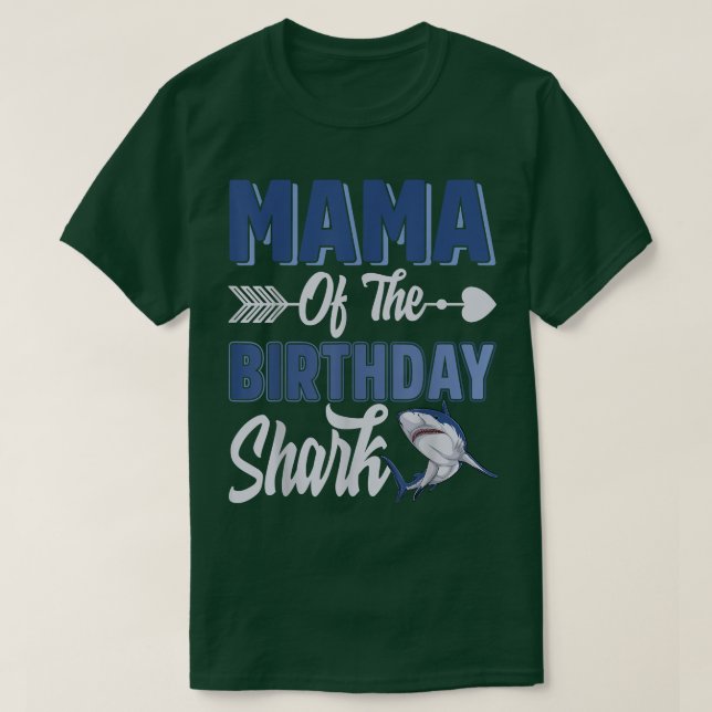 T-shirt Maman Du Garçon D'Anniversaire Requin Océan Corres (Design devant)