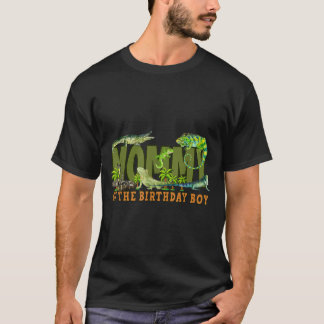 T-shirt Maman du garçon d'anniversaire Thème Reptiles Léza
