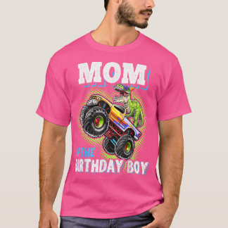 T-shirt Maman du garçon du dinosaure Monster Truck d'anniv