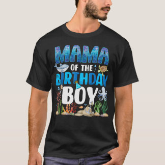 T-shirt Maman du garçon fêté Animaux marins d'aquarium
