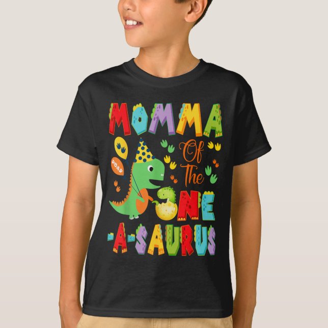 T-shirt Maman du garçon One-A-Saurus 1er anniversaire (Devant)