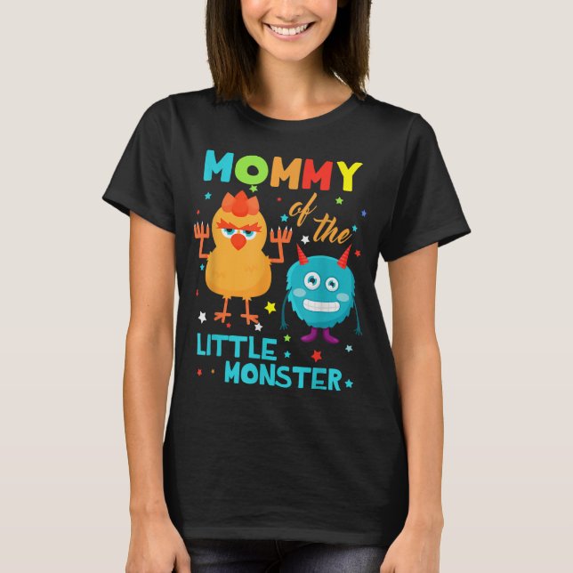 T-shirt Maman Du Petit Monstre Anniversaire Famille Monste (Devant)
