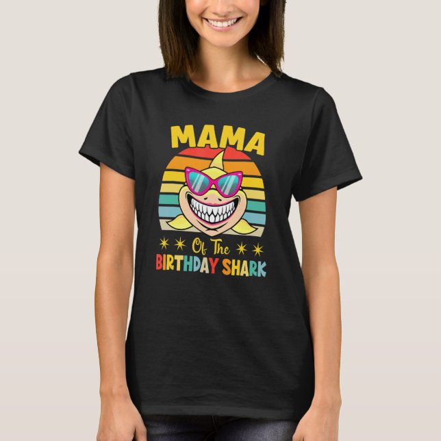 T-shirt Maman Du Requin Anniversaire Famille Correspondant (Devant)