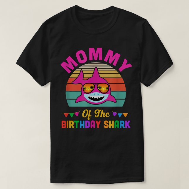T-shirt Maman Du Requin Anniversaire Maman Matching Famill (Design devant)