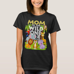 T-shirt Maman Du Sauvage Un 1er Anniversaire Zoo Animal Sa