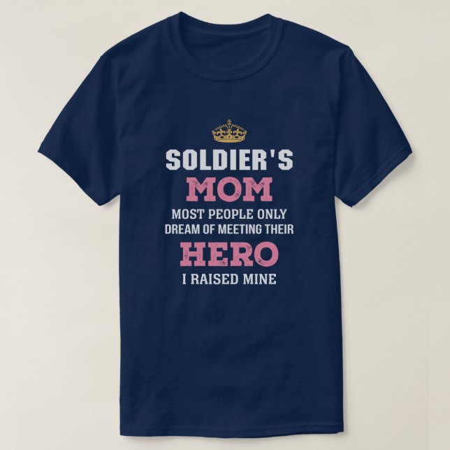 T-shirt Maman du soldat élevée en héros (Design devant)