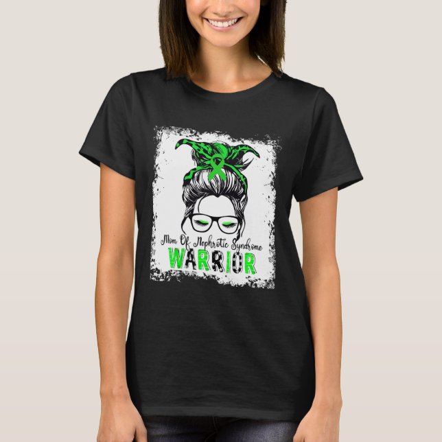 T-shirt Maman Du Syndrome Néphrotique Guerrier Green Ribbo (Devant)
