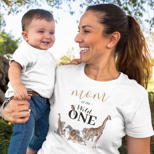 T-shirt Maman du Wild One Safari premier anniversaire
