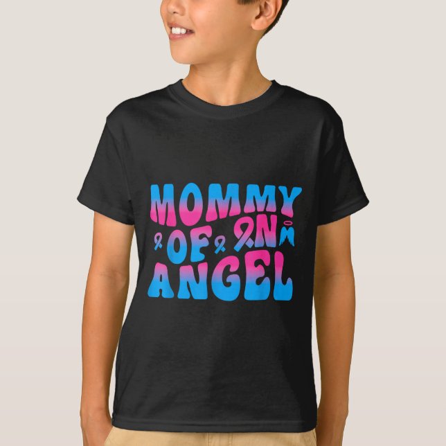 T-shirt Maman d'un ange souvenir de perte de bébé  (Devant)