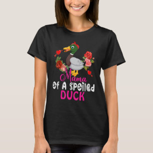 T-shirt Maman D'Un Canard Mélangé Fleurs De Cravate De Bow