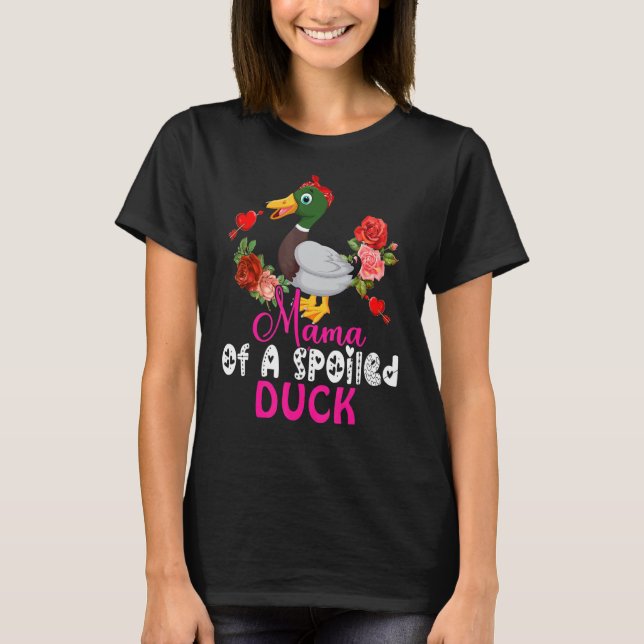 T-shirt Maman D'Un Canard Mélangé Fleurs De Cravate De Bow (Devant)