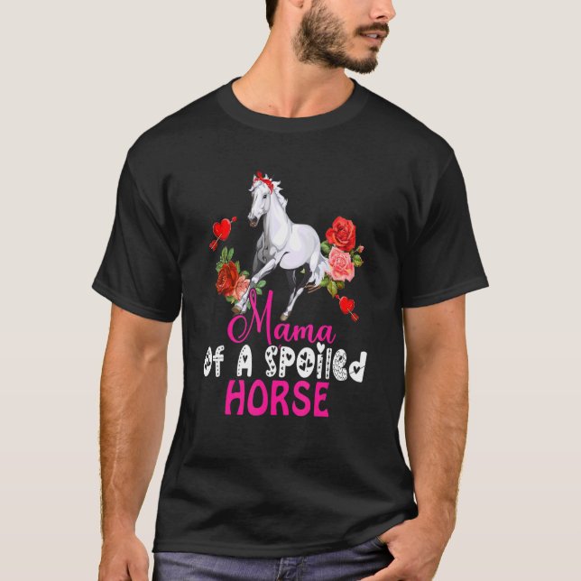 T-shirt Maman D'Un Cheval Gâché Cute Cheval Bow Cravate Fl (Devant)