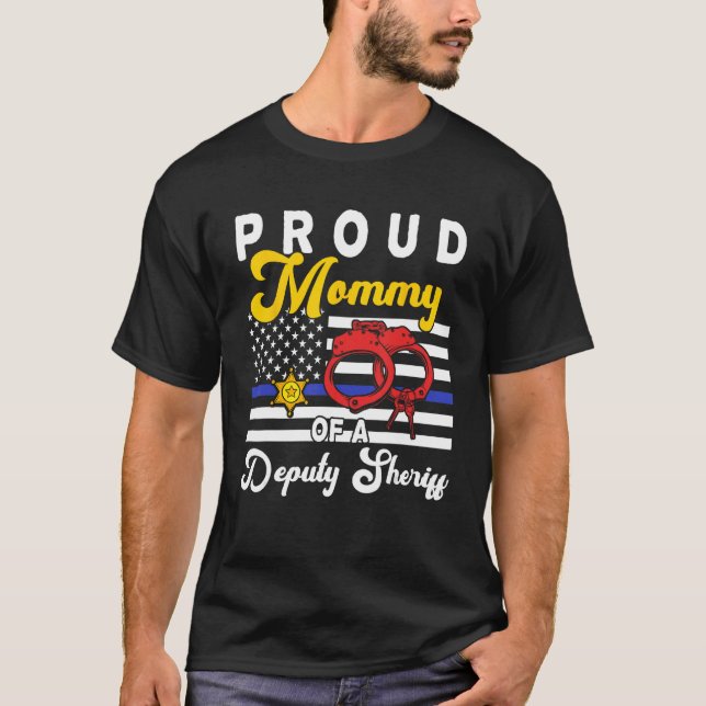T-shirt Maman D'Une Adjointe Sheriff Fleurs Mignonnes Fier (Devant)