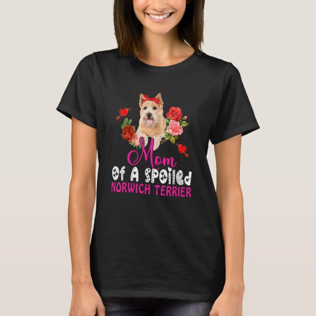T-shirt Maman D'Une Cravate De Bow De Chien Gâté Norwich T (Devant)