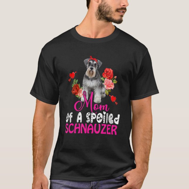 T-shirt Maman D'Une Cravate De Bow Schnauzer Cute Schnauze (Devant)