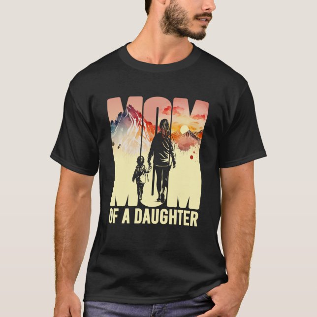 T-shirt Maman D'Une Fille Fille Fête Des Mères Paysage Ave (Devant)