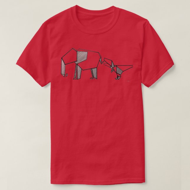 T-shirt Maman éléphant et bébé TRex (Design devant)