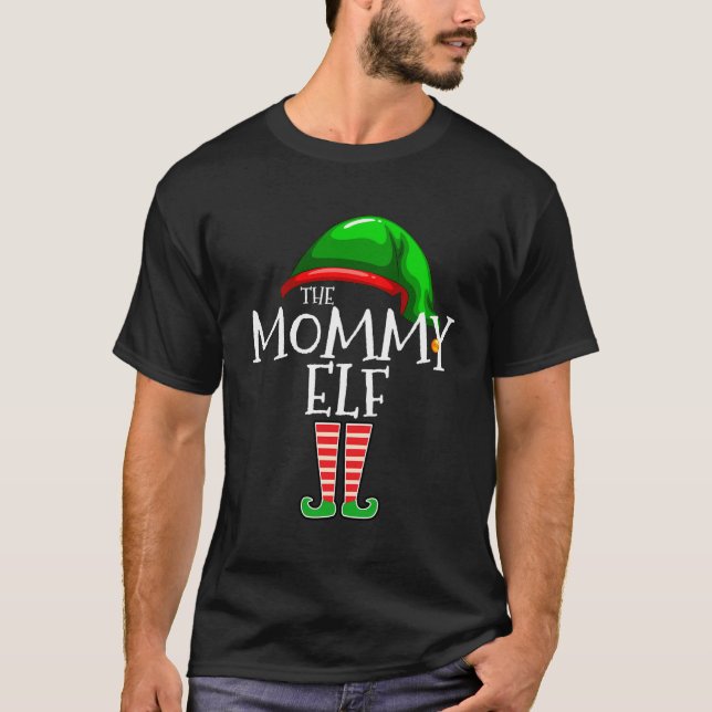 T-shirt Maman Elf Famille Groupe de jumelage Noël Cadeau M (Devant)