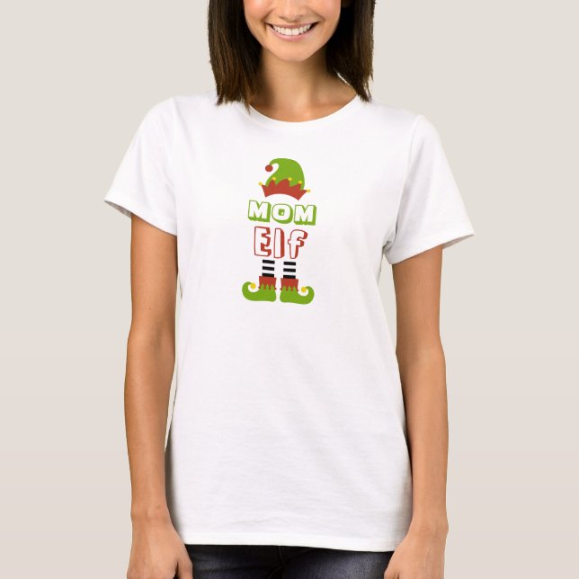 T-shirt Maman Elf Noël Noël Noël Noël Noël Vacances Mignon (Devant)