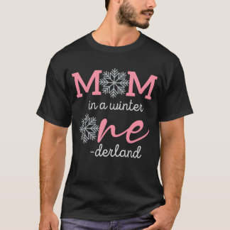 T-shirt Maman en hiver Onederland 1er anniversaire