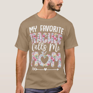T-shirt Maman enseignante modèle floral Cadeau parfait pou