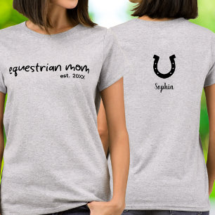 T-shirt Maman Équestre Script Moderne Année de Création