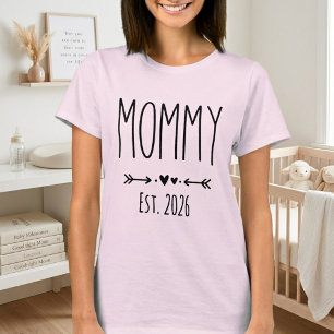 T-shirt Maman Est 2026 Grossesse Minimaliste Personnalisée