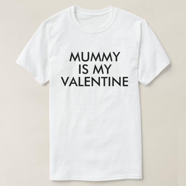 T-shirt Maman est ma valentine | Bébé garçon fille garçon  (Design devant)