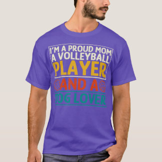 T-shirt Maman et Amoureux des chiens de volley-ball
