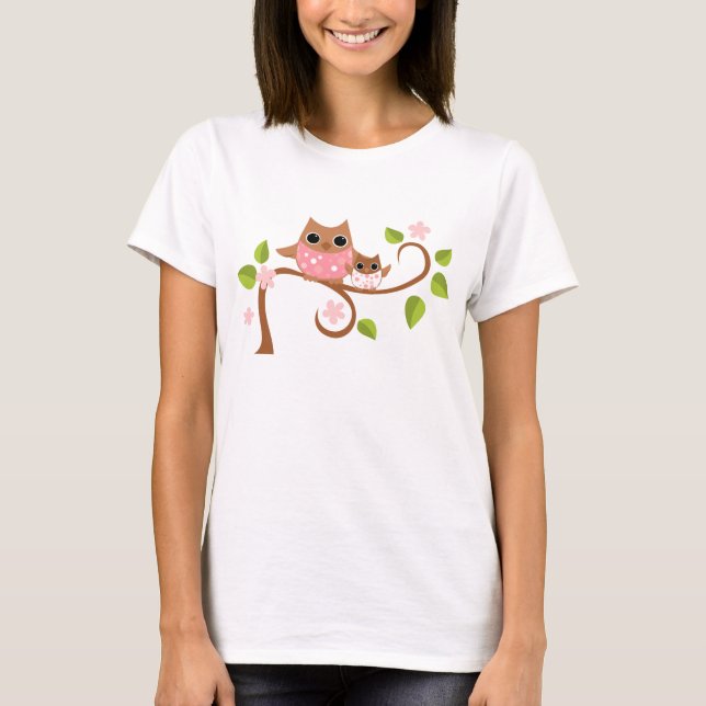 T-shirt Maman et Chouettes pour bébés (Devant)