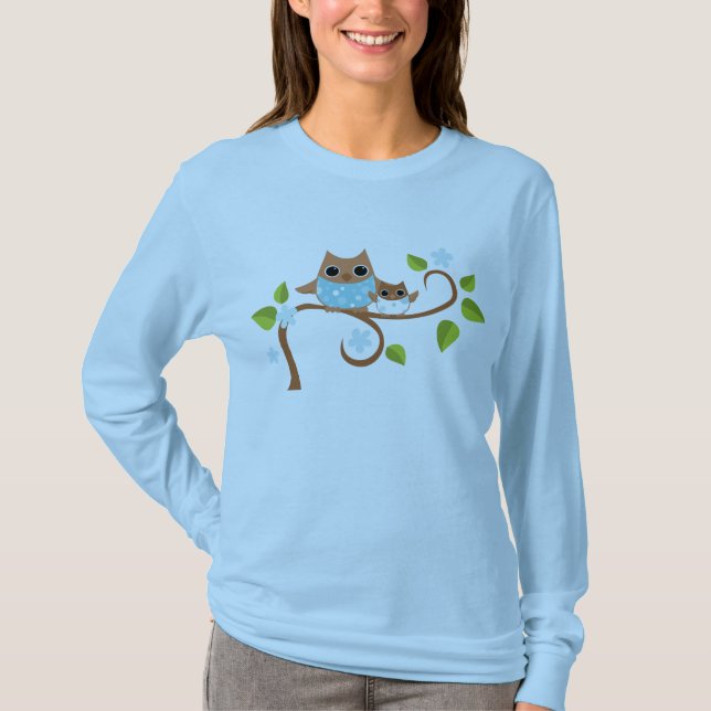 T-shirt Maman et Chouettes pour bébés (Devant)