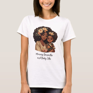 T-shirt Maman et fille noire personnalisée (19 ans)