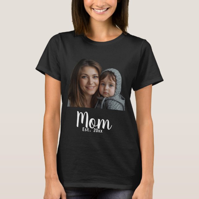 T-shirt Maman Etabli Black Modern Script (Devant)
